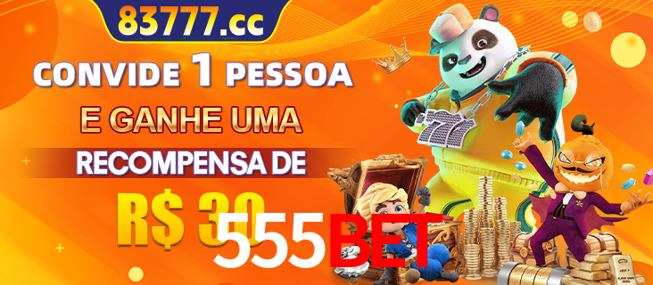 Banner institucional da 555BET sobre parceria de marcas e criação de uma marca de excelência, apresentando os mascotes de jogos populares como o Fortune Tiger.